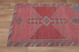 Pink Gray Vintage Runner Rug - Thumbnail