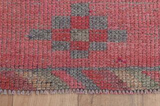 Pink Gray Vintage Runner Rug - Thumbnail