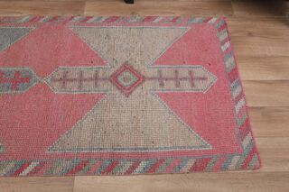 Pink Gray Vintage Runner Rug - Thumbnail