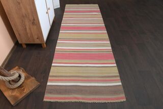 Pink Brown Runner Rug - Thumbnail