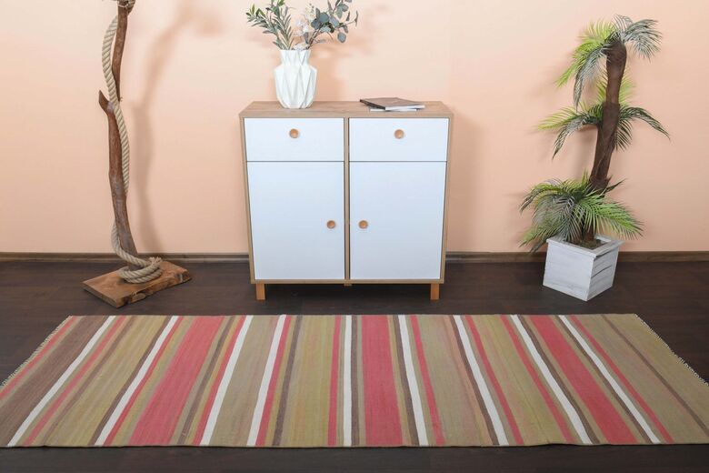 Pink Brown Runner Rug