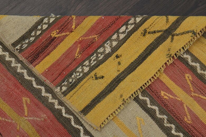 Yellow Orange Striped Vintage Runner