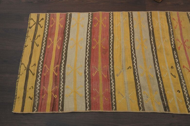 Yellow Orange Striped Vintage Runner