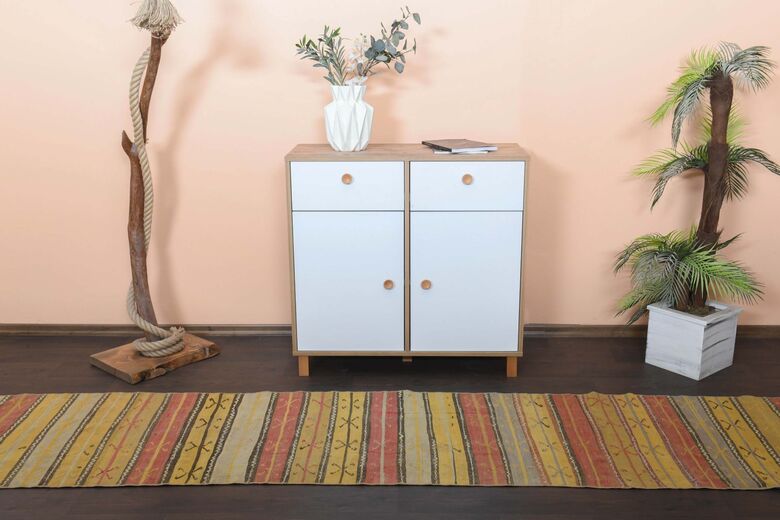 Yellow Orange Striped Vintage Runner