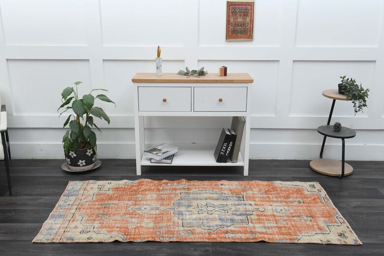 Orange Handmade Turkish Runner