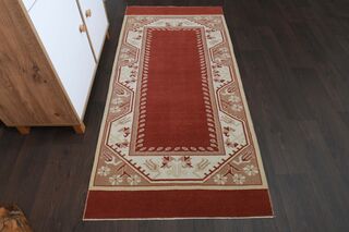 Red Beige Runner Rug - Thumbnail