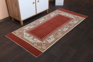 Red Beige Runner Rug - Thumbnail