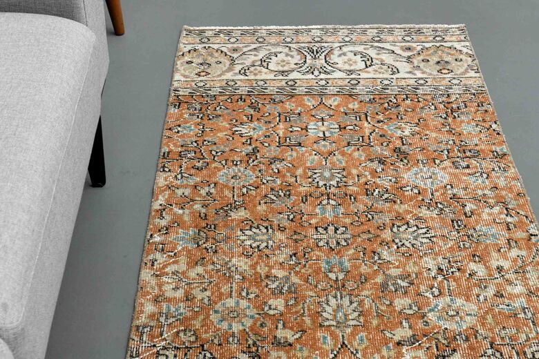 3x11 ft, Orange Turkish Vintage Runner 