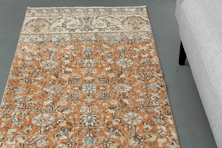 3x11 ft, Orange Turkish Vintage Runner 
