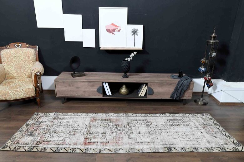 3x10, Faded Red Vintage Anatolian Runner