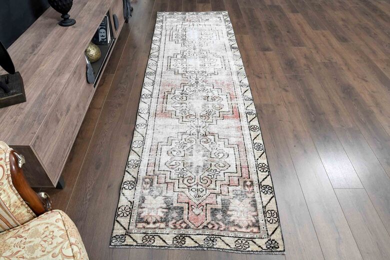 3x10, Faded Red Vintage Anatolian Runner