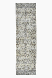 2x8, Beige Floral Turkish Oushak Runner - Thumbnail