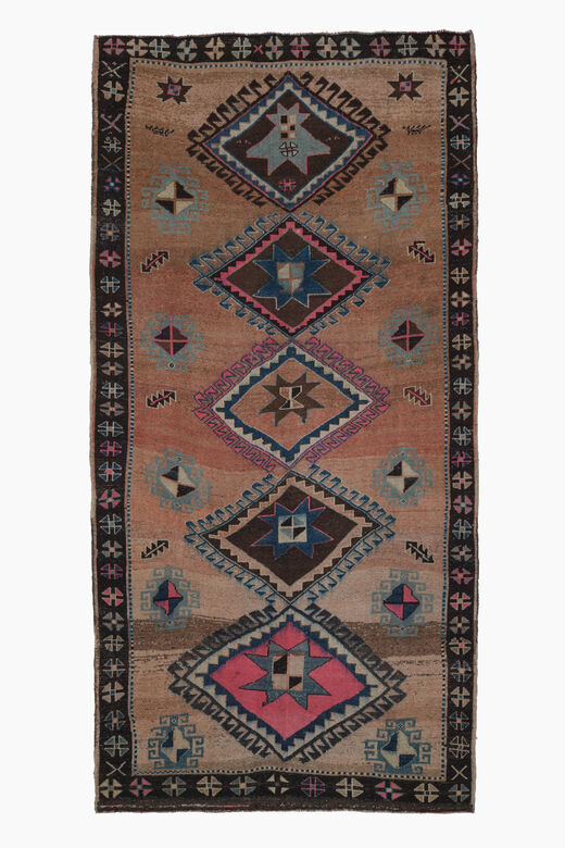 7x14, Geometric Oushak Wide Vintage Runner