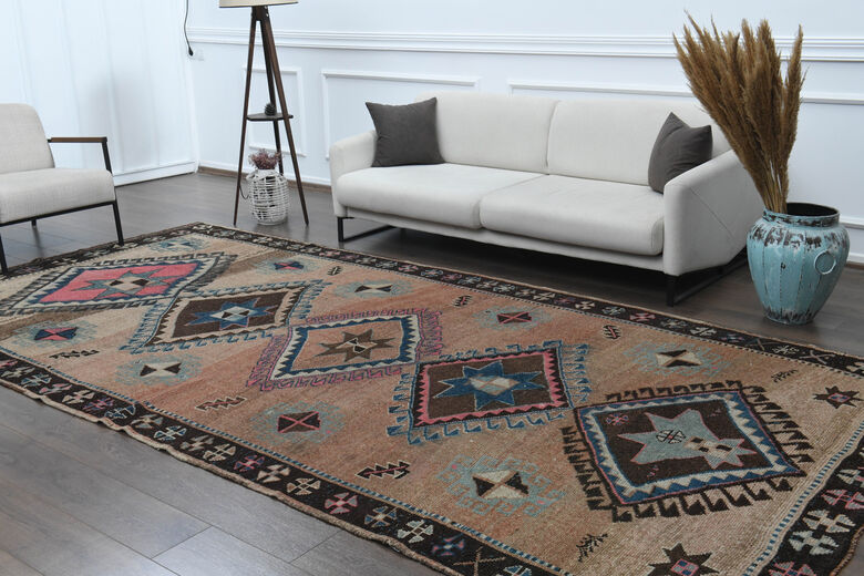 7x14, Geometric Oushak Wide Vintage Runner