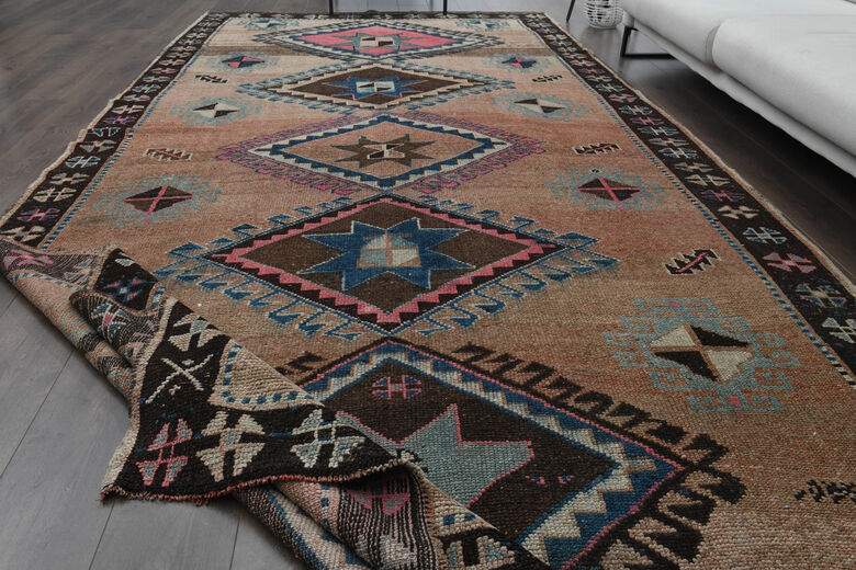 7x14, Geometric Oushak Wide Vintage Runner