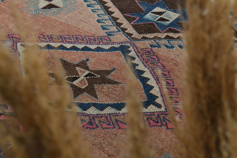 7x14, Geometric Oushak Wide Vintage Runner