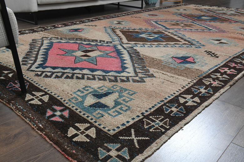 7x14, Geometric Oushak Wide Vintage Runner
