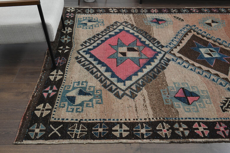 7x14, Geometric Oushak Wide Vintage Runner