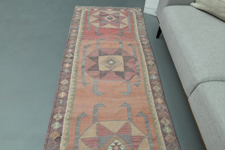 3x10, Faded Pink Vintage Anatolian Runner