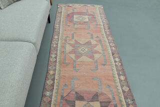 3x10, Faded Pink Vintage Anatolian Runner - Thumbnail