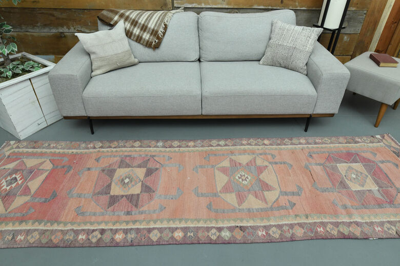 3x10, Faded Pink Vintage Anatolian Runner