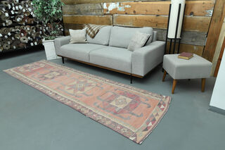 3x10, Faded Pink Vintage Anatolian Runner - Thumbnail