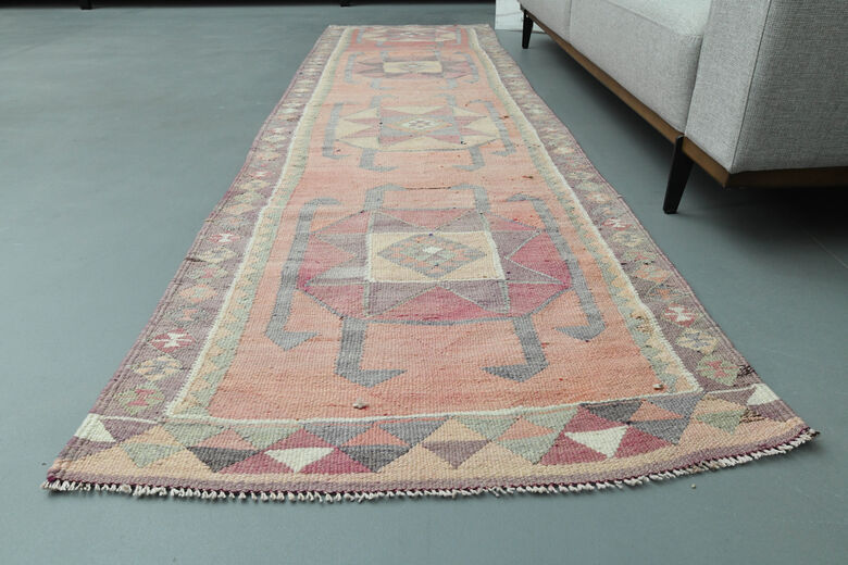 3x10, Faded Pink Vintage Anatolian Runner