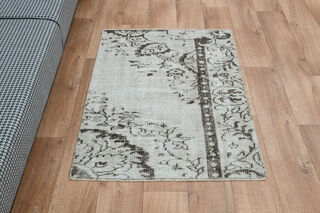 3x4, Brown Details Neutral Vintage Oushak Rug - Thumbnail