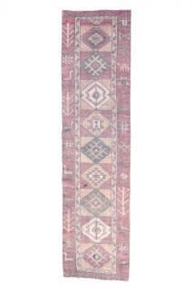 Vintage Powder Purple Runner Rug - Thumbnail