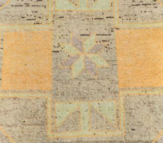 Vintage Faded Yellow Runner Rug - Thumbnail