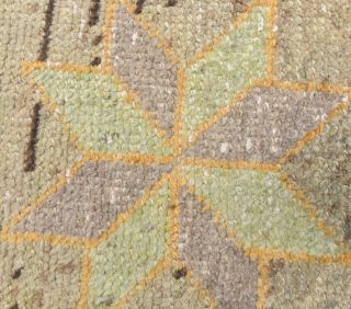 Vintage Faded Yellow Runner Rug - Thumbnail