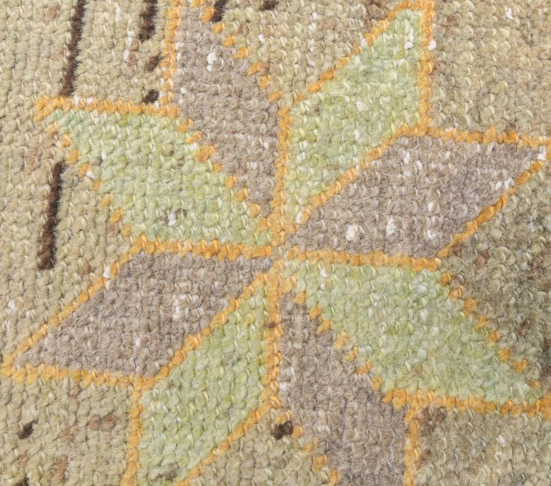 Vintage Faded Yellow Runner Rug