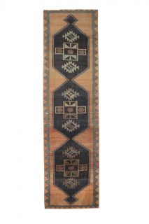 Turkish Vintage Runner Rug - Thumbnail