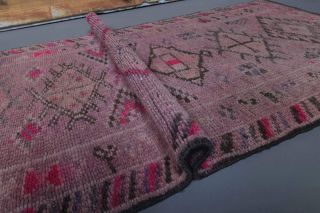 Vintage Hand-Knotted Runner Rug - Thumbnail