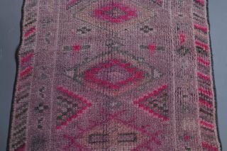 Vintage Hand-Knotted Runner Rug - Thumbnail