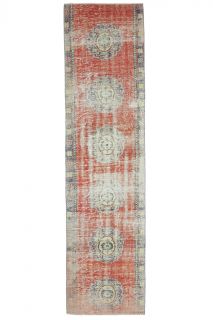 Turkish Vintage Runner Rug - Thumbnail