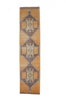 Turkish Vintage Runner Rug - Thumbnail