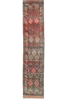 Hand-Knotted Vintage Runner Rug - Thumbnail