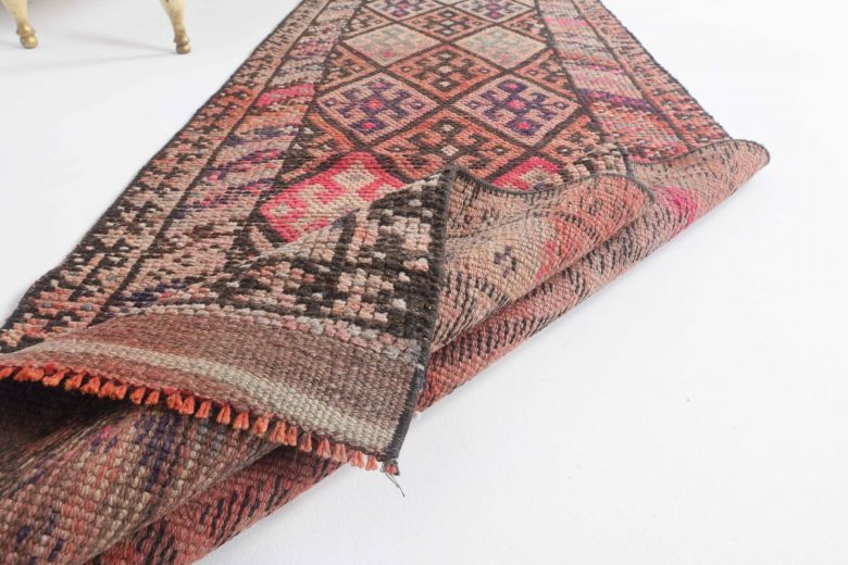 Hand-Knotted Vintage Runner Rug