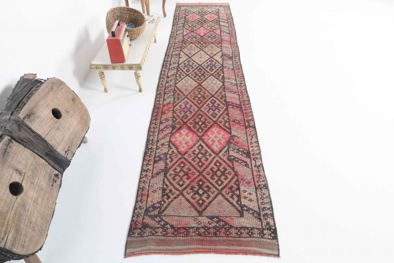 Hand-Knotted Vintage Anatolian Runner Rug
