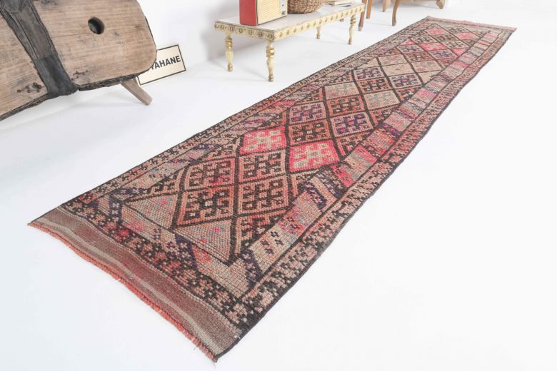 Hand-Knotted Vintage Anatolian Runner Rug