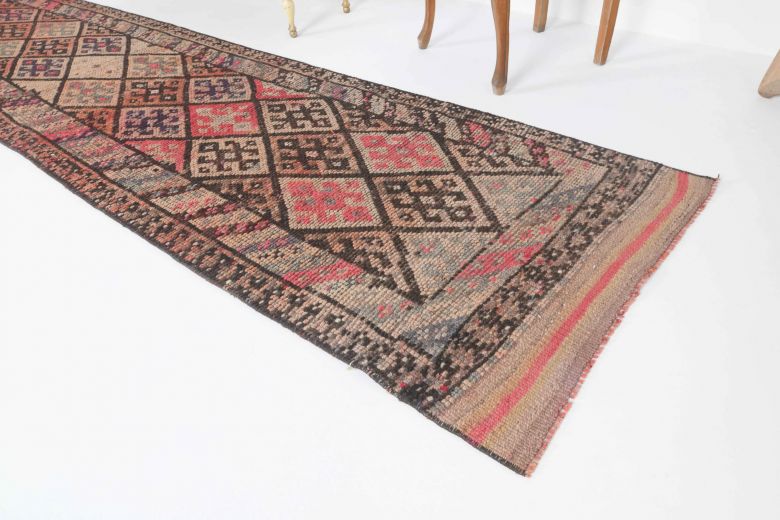 Hand-Knotted Vintage Anatolian Runner Rug