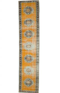 Orange Vintage Runner Rug - Thumbnail