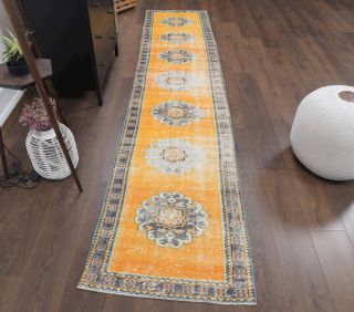 Orange Vintage Runner Rug - Thumbnail