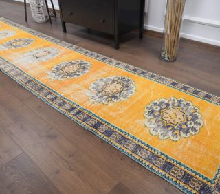 Orange Vintage Runner Rug - Thumbnail