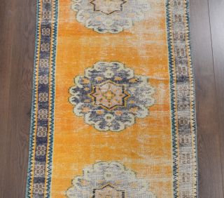 Orange Vintage Runner Rug - Thumbnail