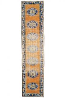 Orange Vintage Runner Rug - Thumbnail