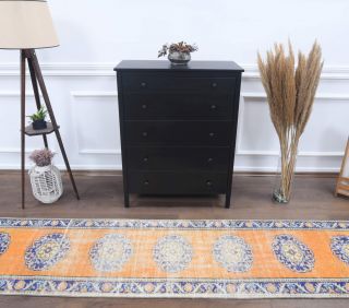 Orange Vintage Runner Rug - Thumbnail