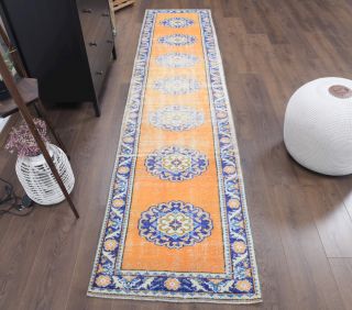 Orange Vintage Runner Rug - Thumbnail