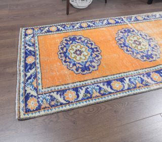 Orange Vintage Runner Rug - Thumbnail